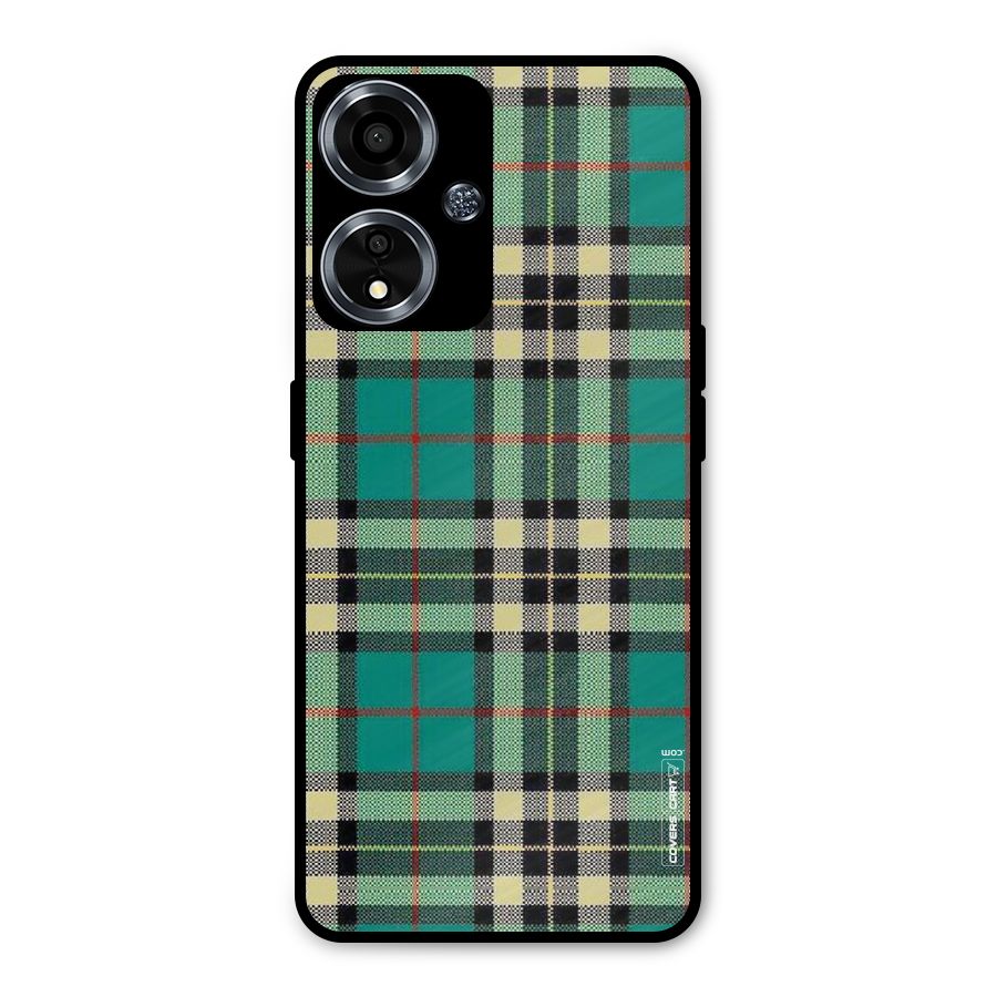 Green Check Metal Back Case for Oppo A59