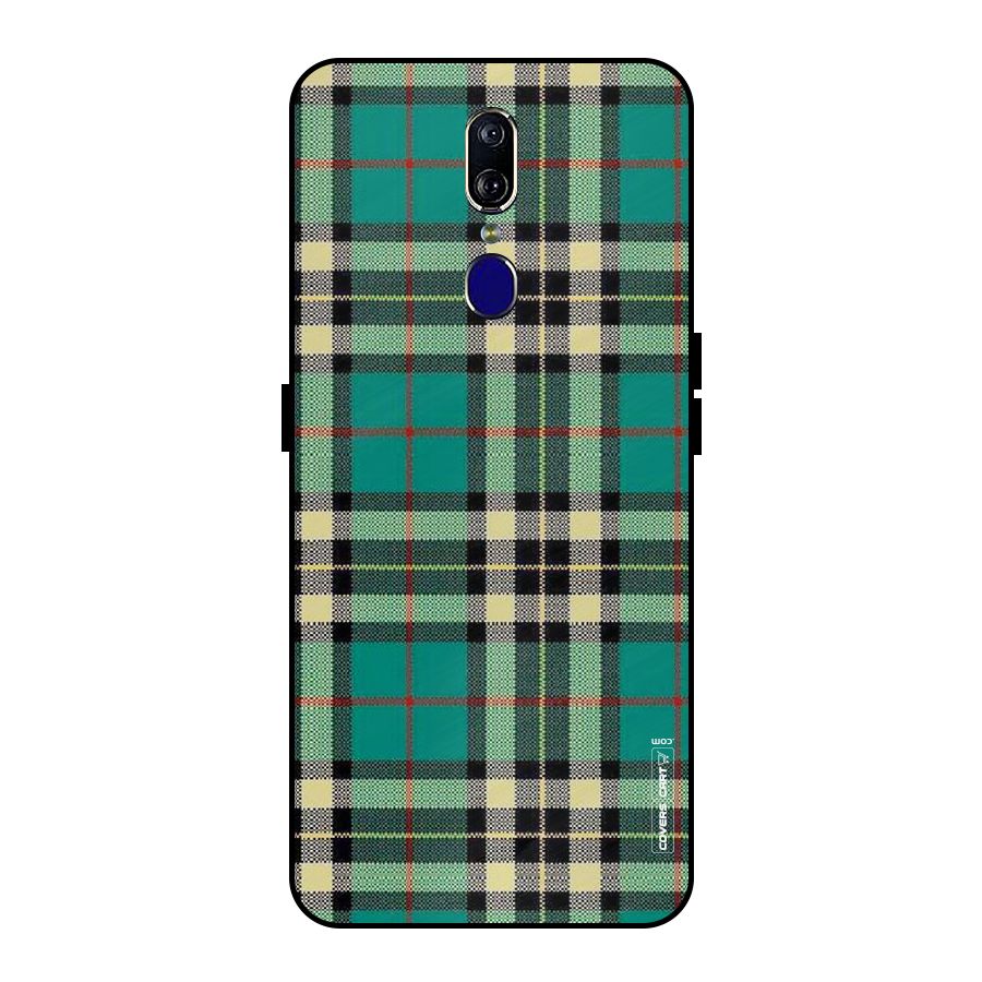Green Check Metal Back Case for Oppo F11