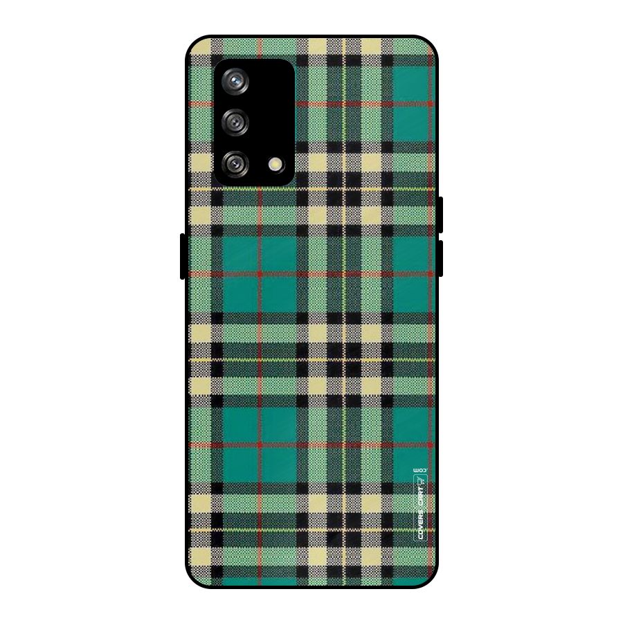 Green Check Metal Back Case for Oppo F19