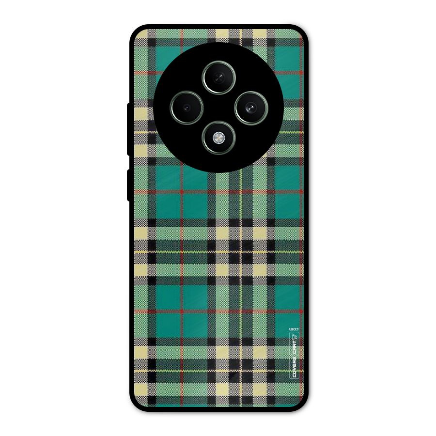 Green Check Metal Back Case for Oppo F27