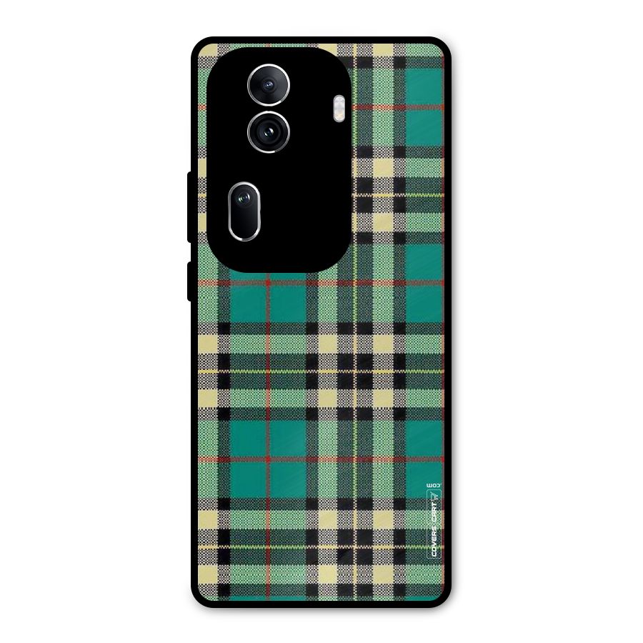 Green Check Metal Back Case for Oppo Reno11 Pro 5G