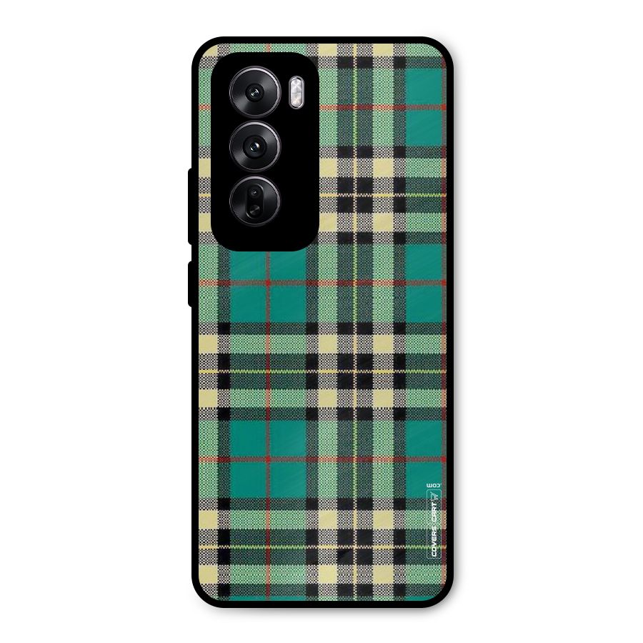 Green Check Metal Back Case for Oppo Reno12