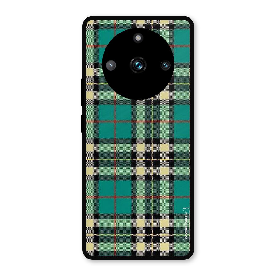 Green Check Metal Back Case for Realme 11 Pro