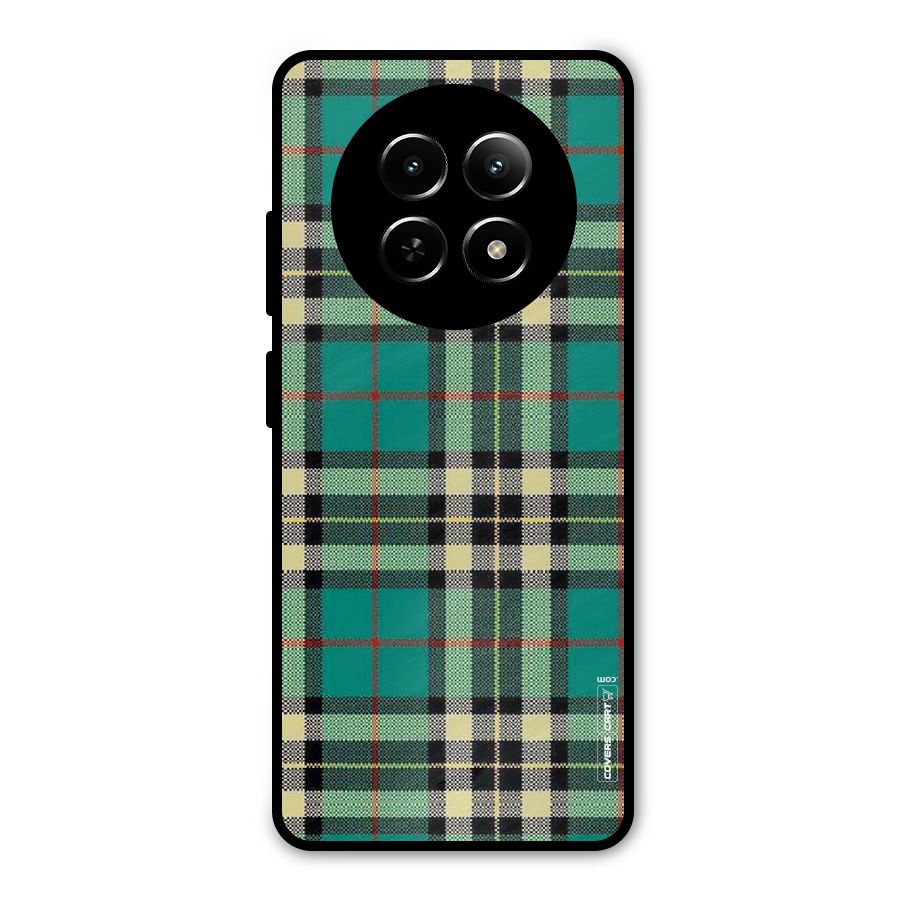 Green Check Metal Back Case for Realme 12 5G