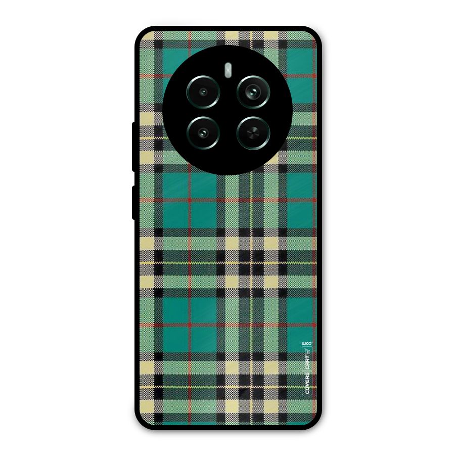 Green Check Metal Back Case for Realme 12 Pro Plus