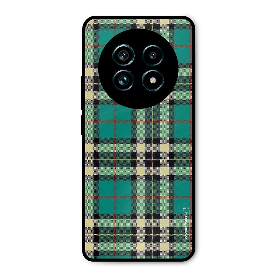 Green Check Metal Back Case for Realme 13 Pro Plus