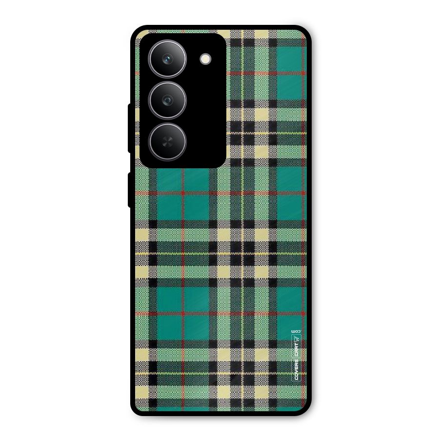 Green Check Metal Back Case for Realme 14x