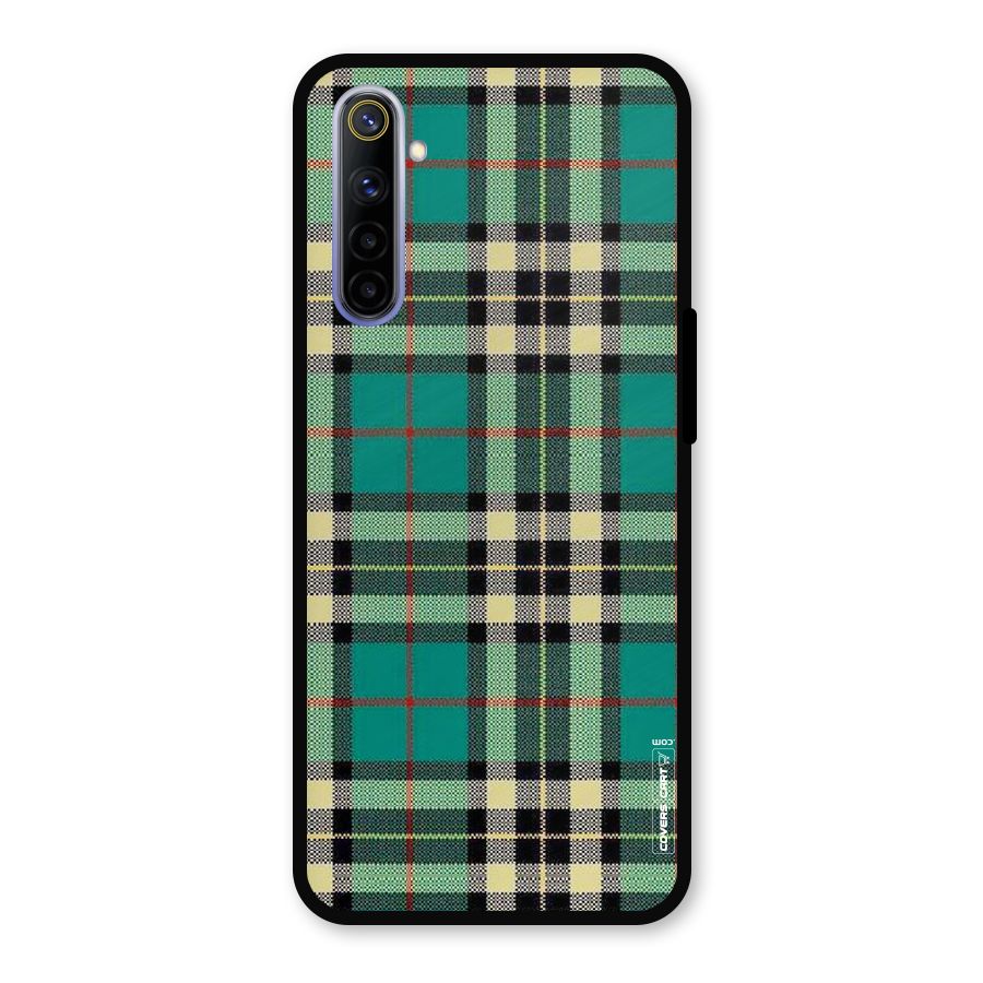 Green Check Metal Back Case for Realme 6