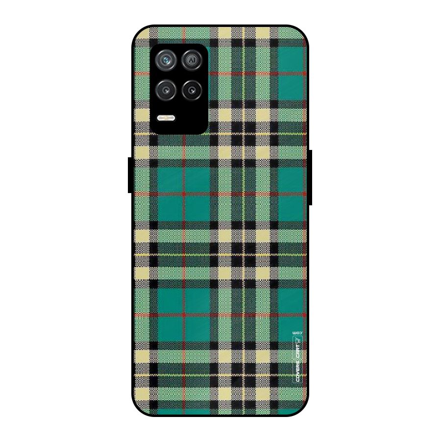 Green Check Metal Back Case for Realme 8 5G