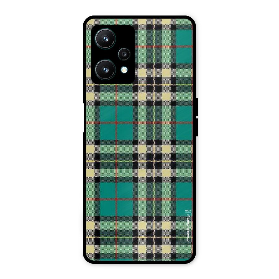 Green Check Metal Back Case for Realme 9 Pro 5G