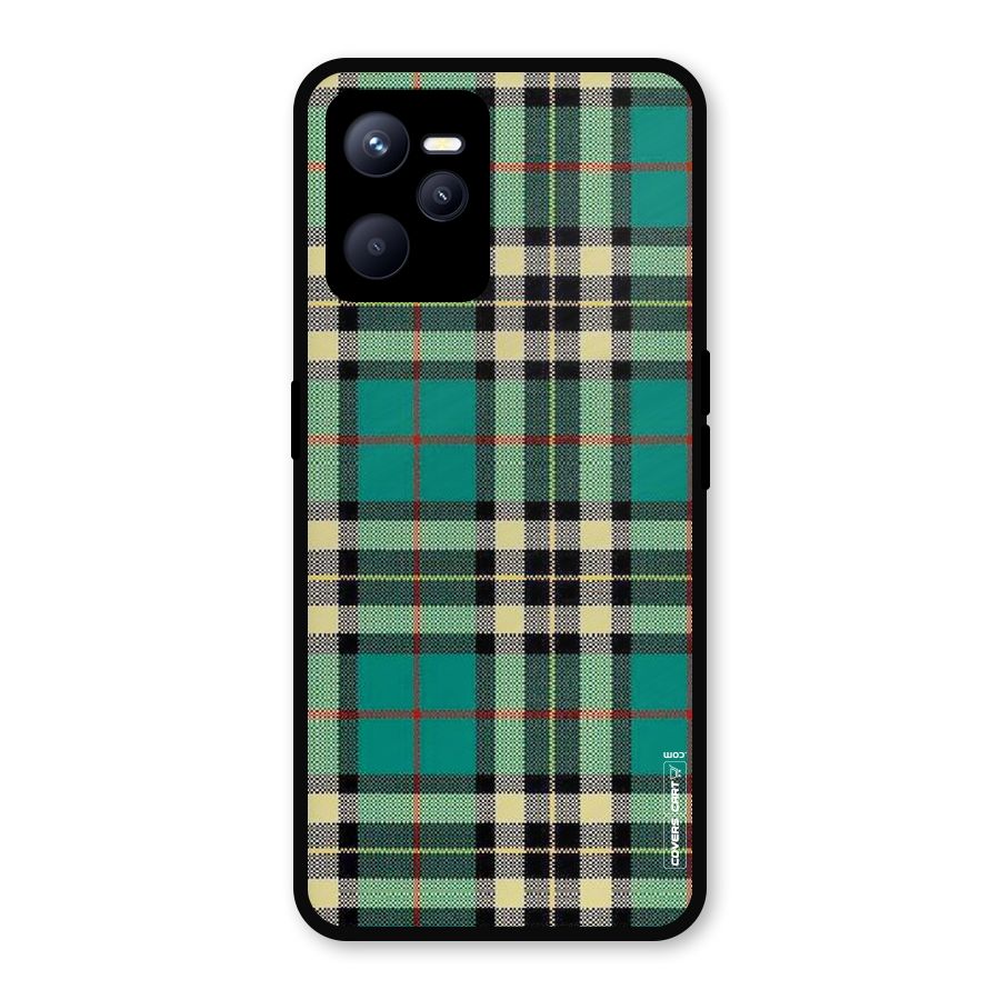 Green Check Metal Back Case for Realme C35