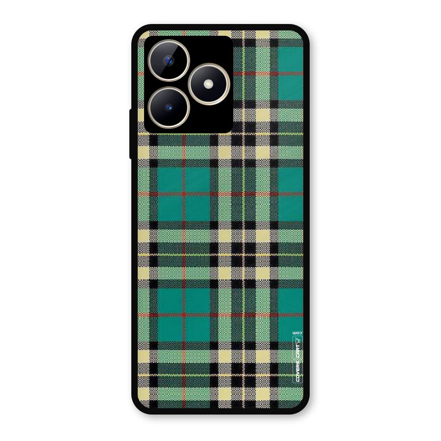 Green Check Metal Back Case for Realme C53