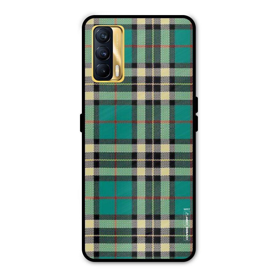 Green Check Metal Back Case for Realme X7