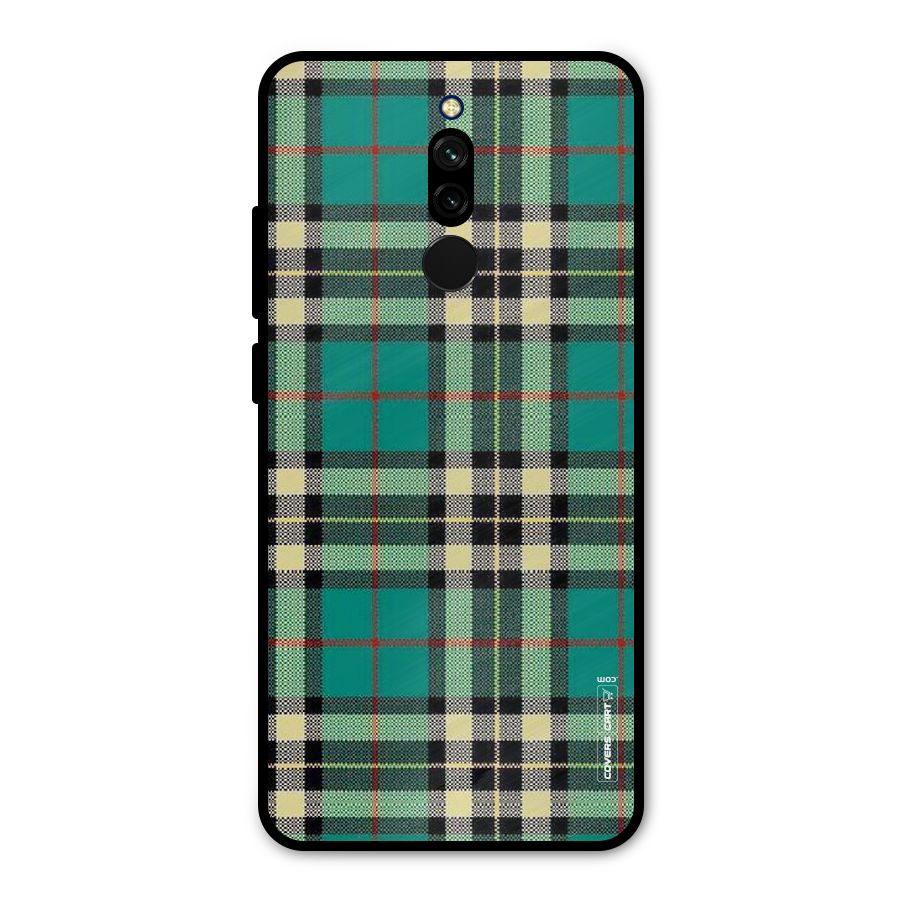 Green Check Metal Back Case for Redmi 8