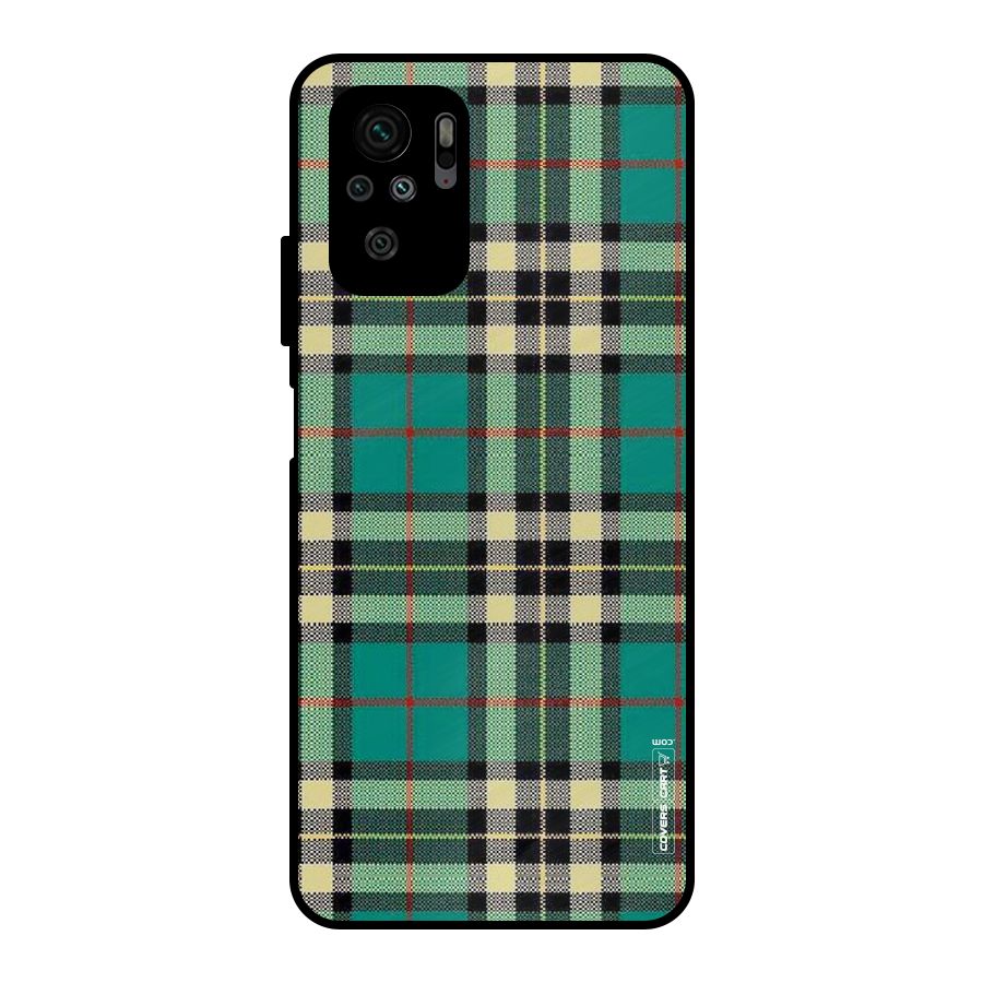 Green Check Metal Back Case for Redmi Note 10S