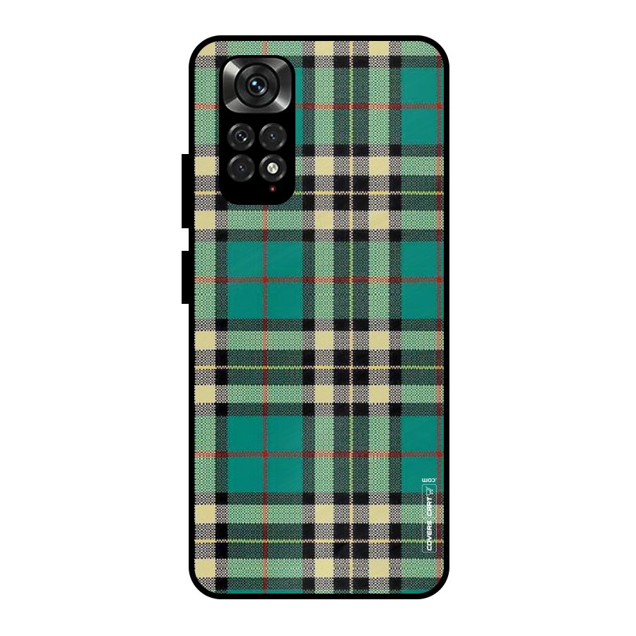 Green Check Metal Back Case for Redmi Note 11 Pro