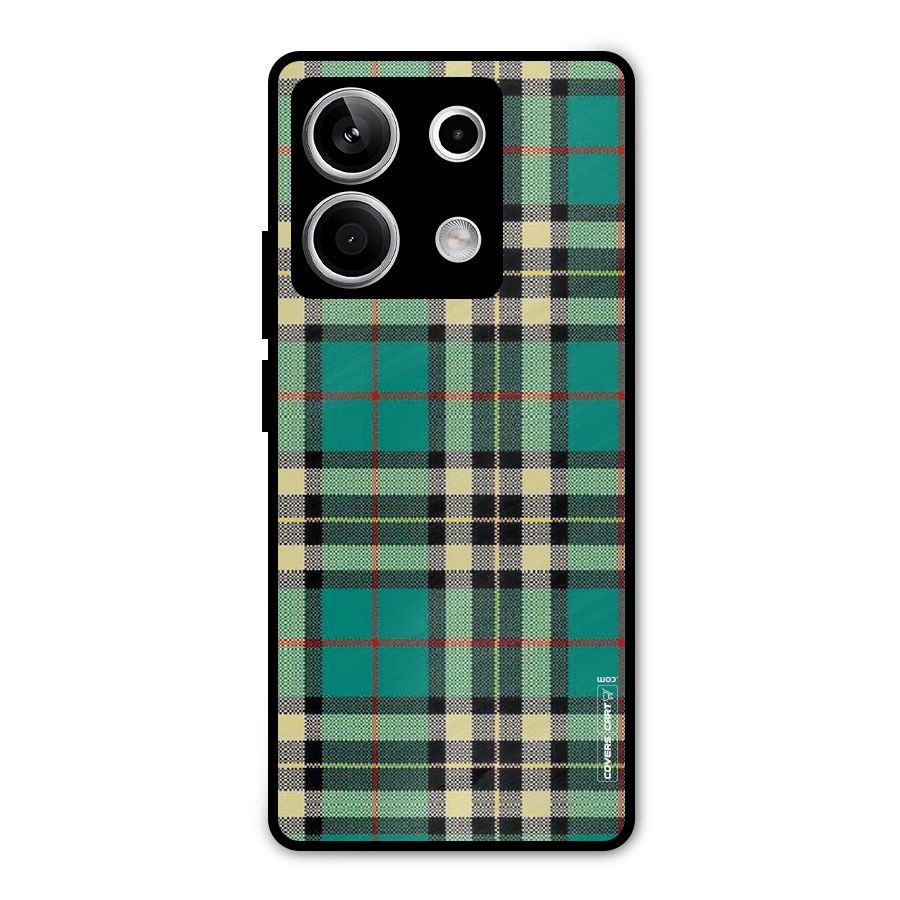 Green Check Metal Back Case for Redmi Note 13 5G