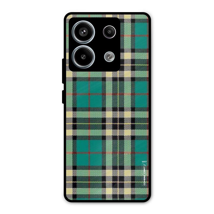 Green Check Metal Back Case for Redmi Note 13 Pro 5G