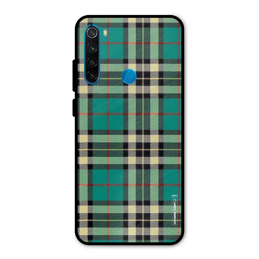 Green Check Metal Back Case for Redmi Note 8