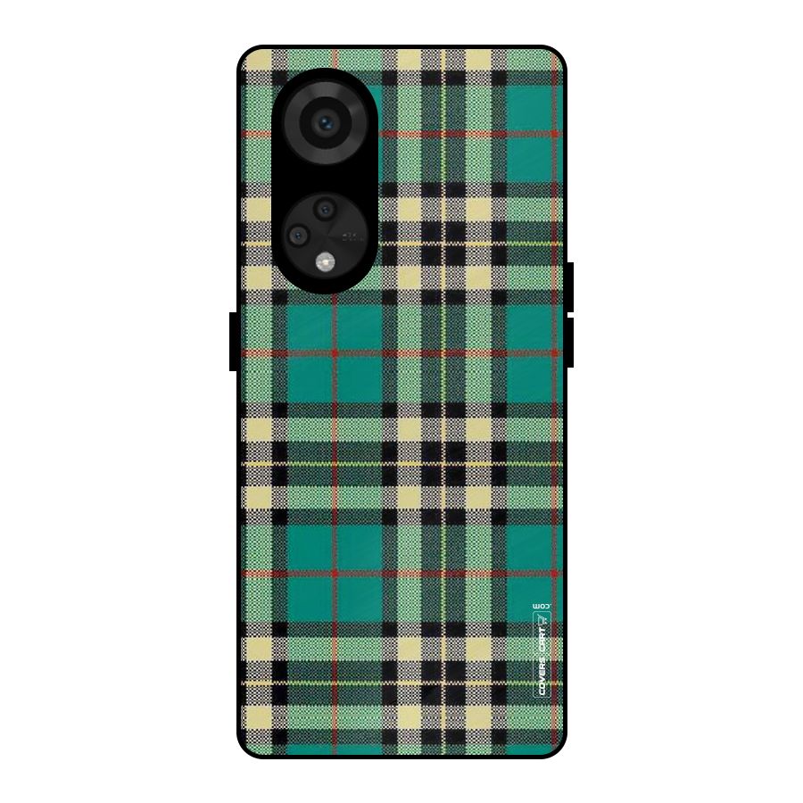 Green Check Metal Back Case for Reno8 T 5G