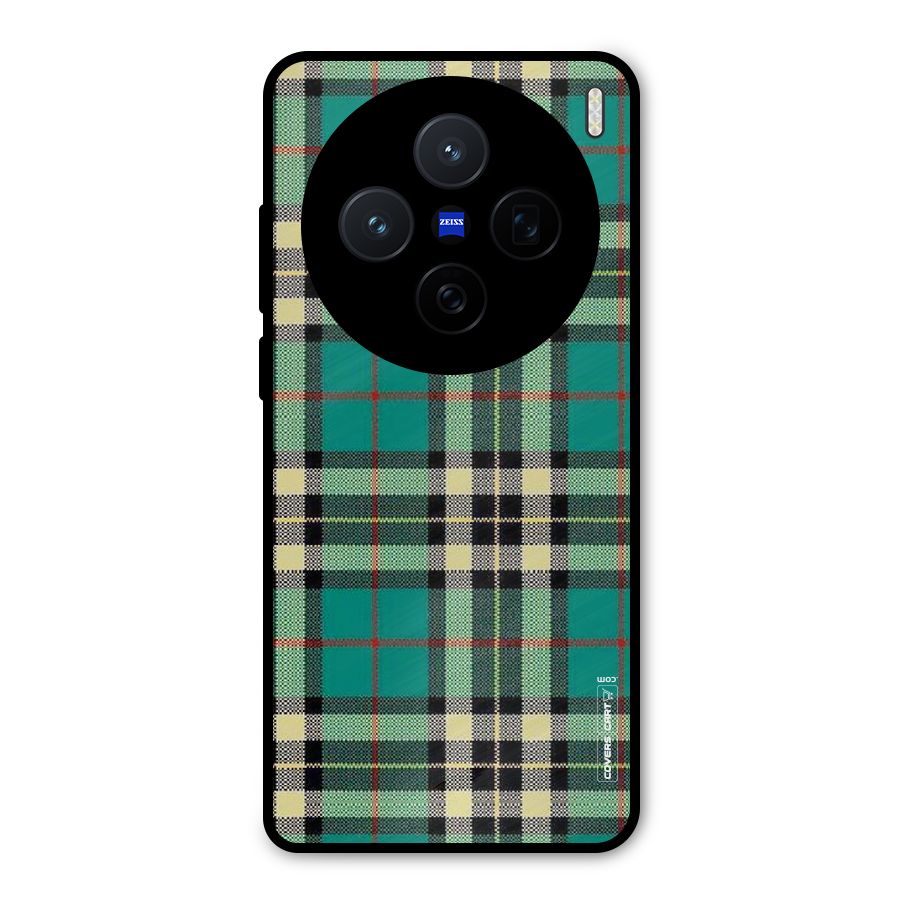 Green Check Metal Back Case for Vivo X200