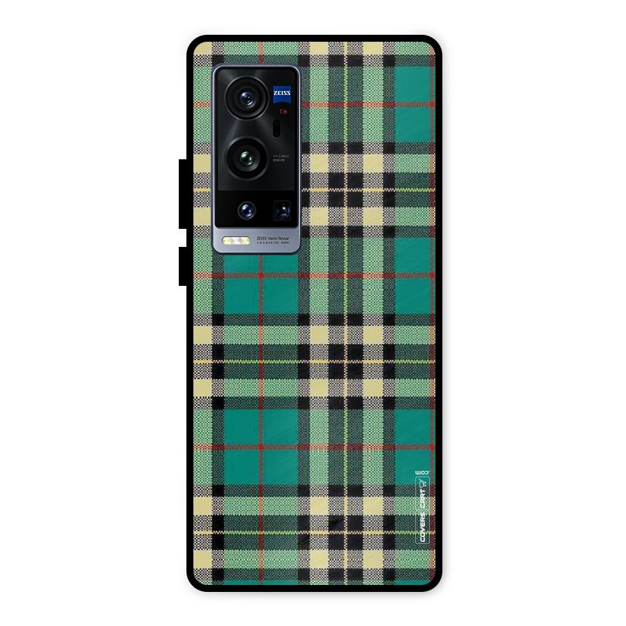 Green Check Metal Back Case for Vivo X60 Pro Plus