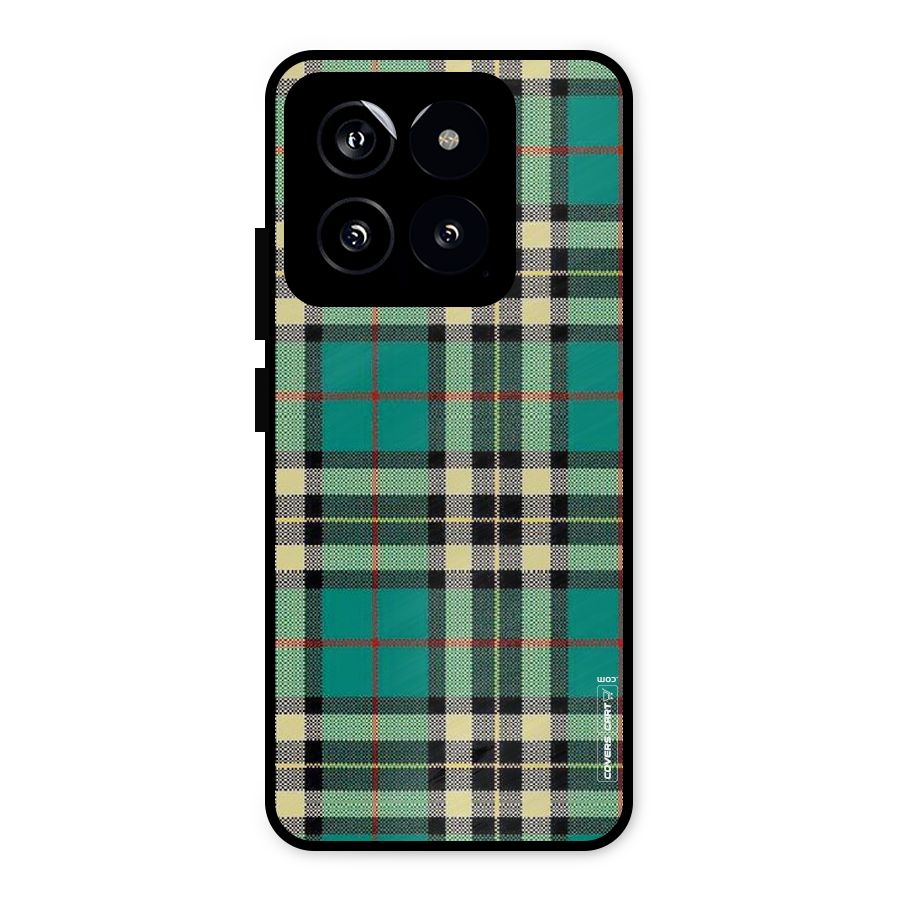Green Check Metal Back Case for Xiaomi 14