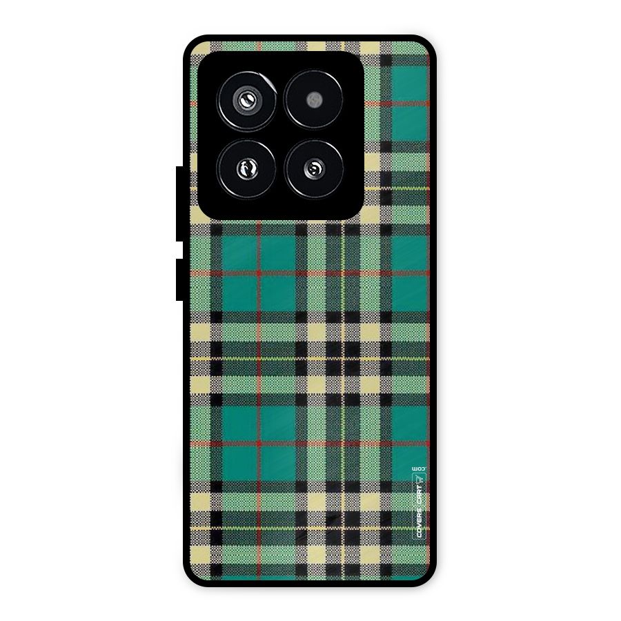 Green Check Metal Back Case for Xiaomi 14 Pro