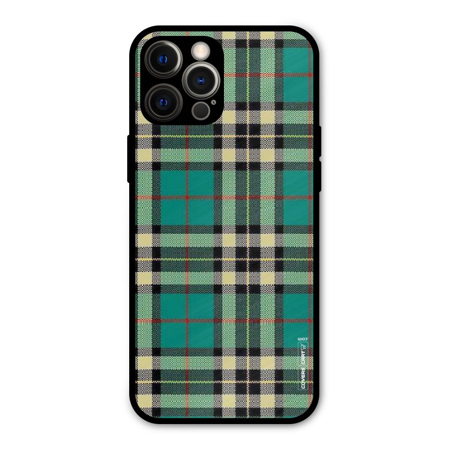 Green Check Metal Back Case for iPhone 12 Pro Max