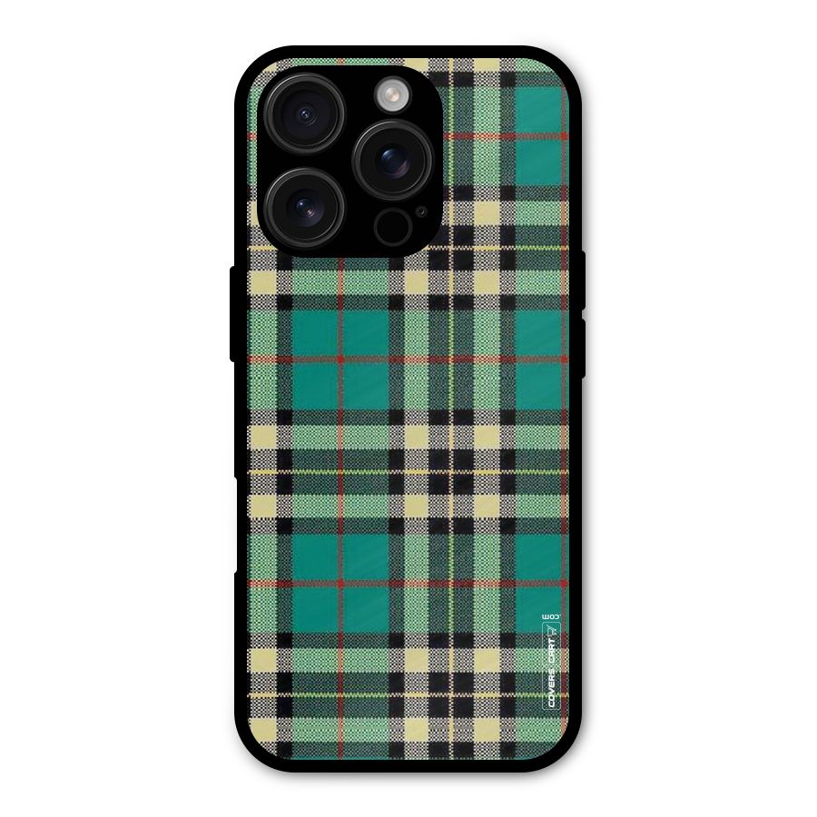 Green Check Metal Back Case for iPhone 16 Pro