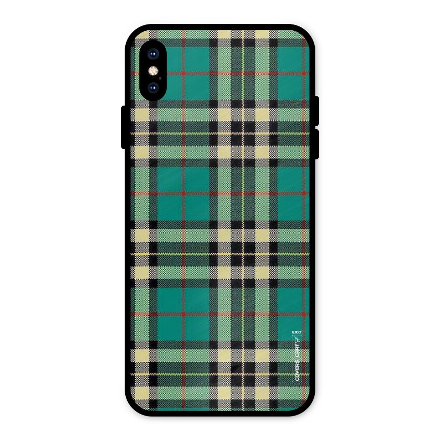 Green Check Metal Back Case for iPhone XS Max