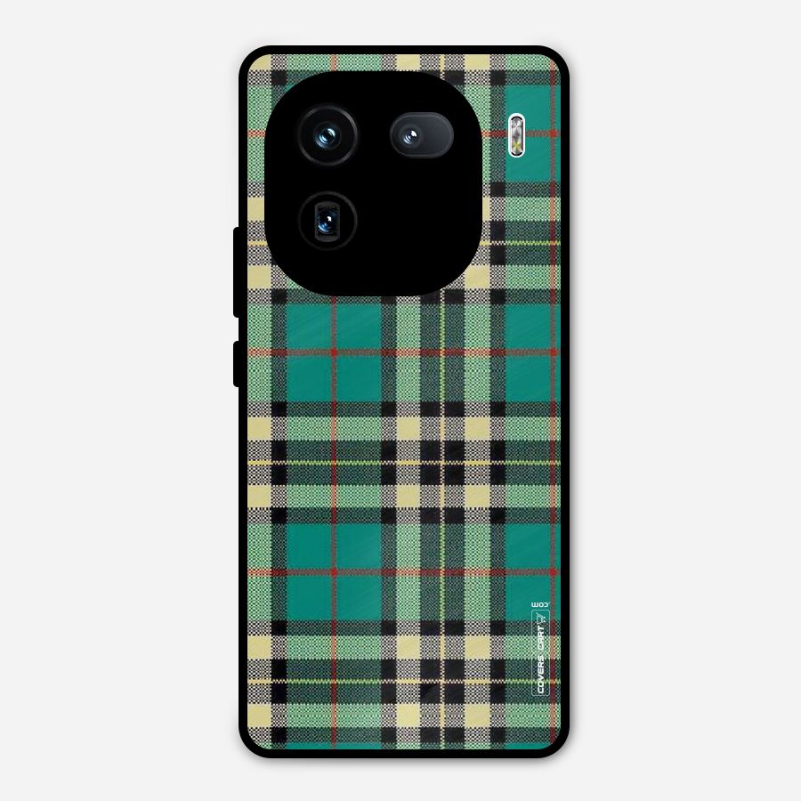 Green Check Metal Back Case for iQOO 12