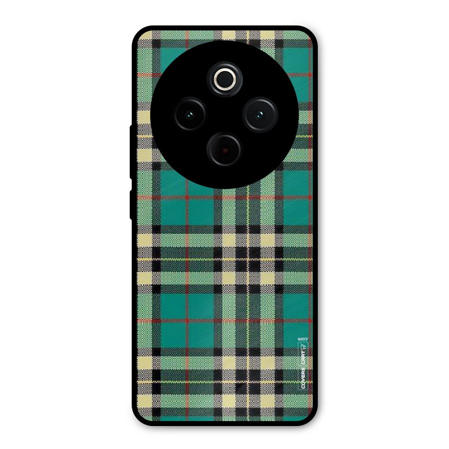 Green Check Metal Back Case for iQOO Z10