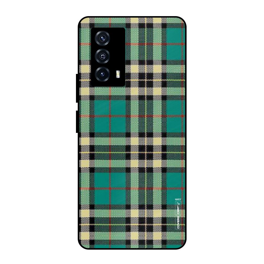 Green Check Metal Back Case for iQOO Z5