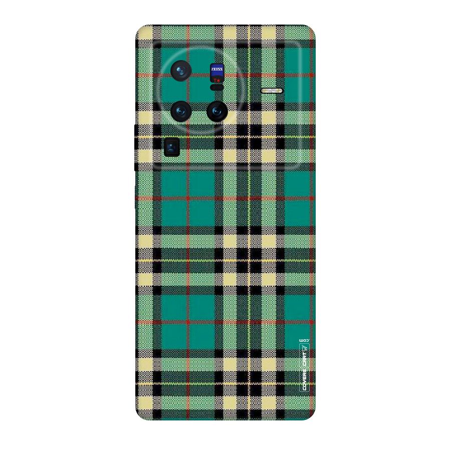 Green Check Original Polycarbonate Back Case for Vivo X80