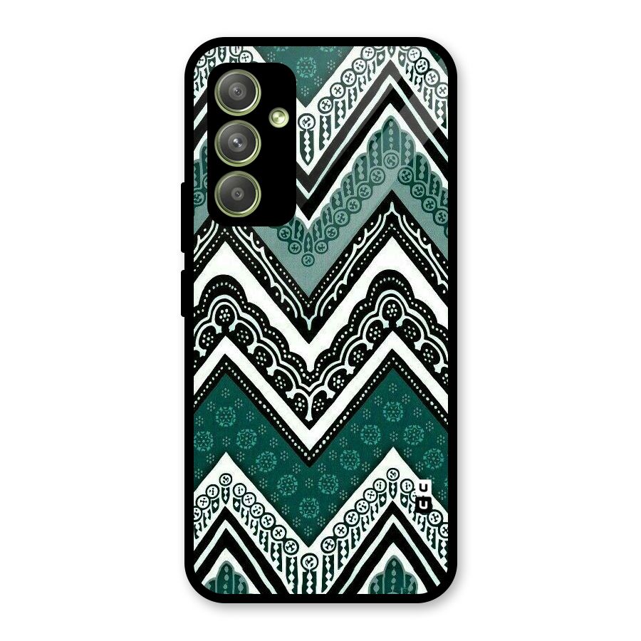 Green Chevron Glass Back Case for Galaxy A54