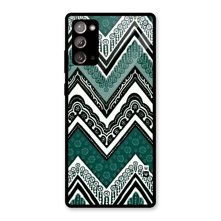 Green Chevron Glass Back Case for Galaxy Note 20