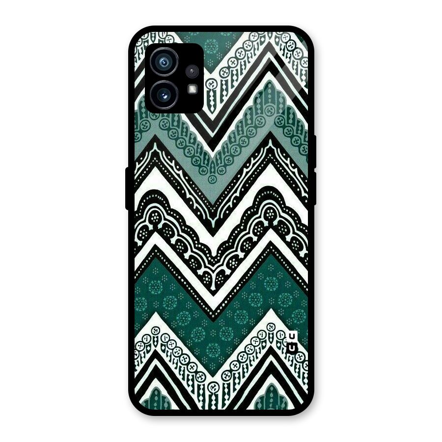 Green Chevron Glass Back Case for Nothing Phone 1