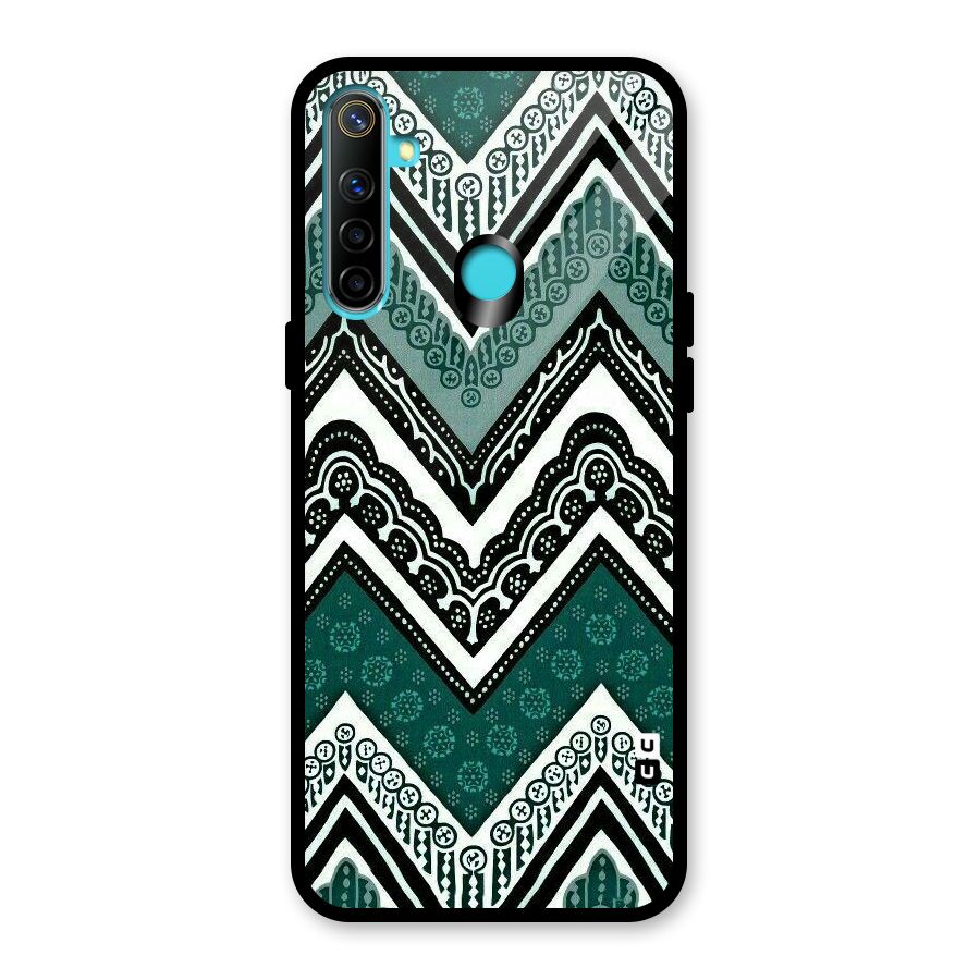 Green Chevron Glass Back Case for Realme Narzo 10