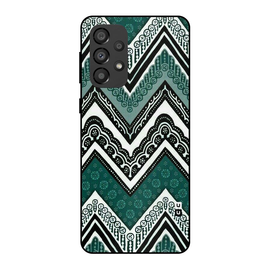 Green Chevron Metal Back Case for Galaxy A33 5G