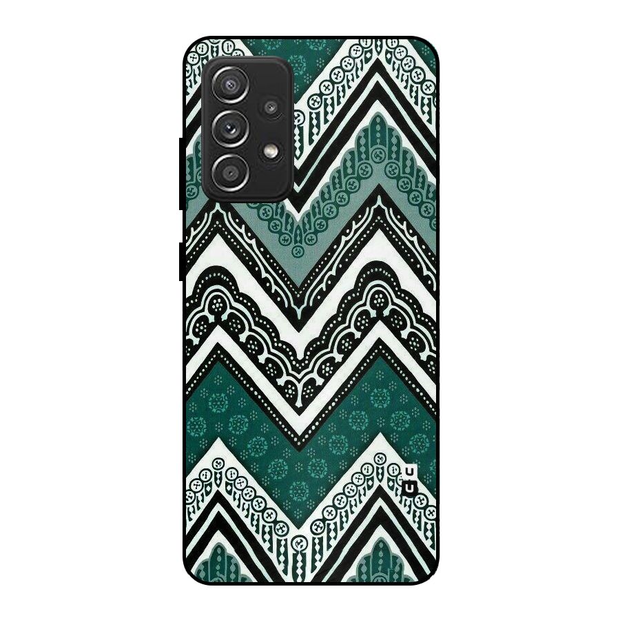 Green Chevron Metal Back Case for Galaxy A52