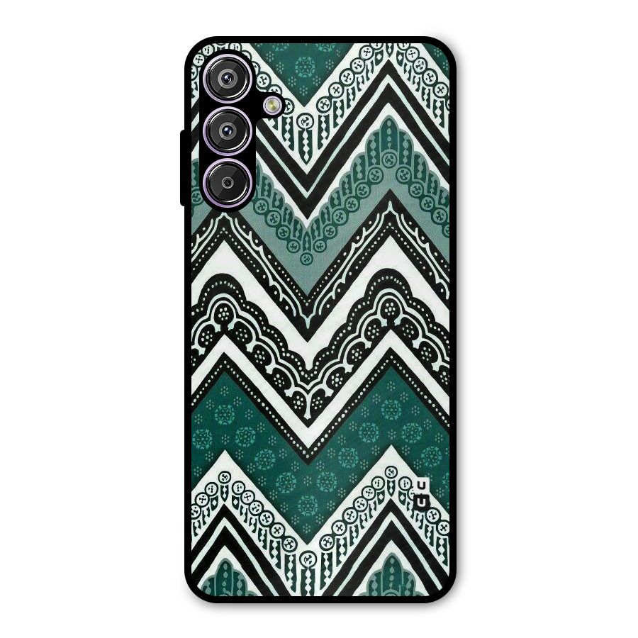 Green Chevron Metal Back Case for Galaxy F15