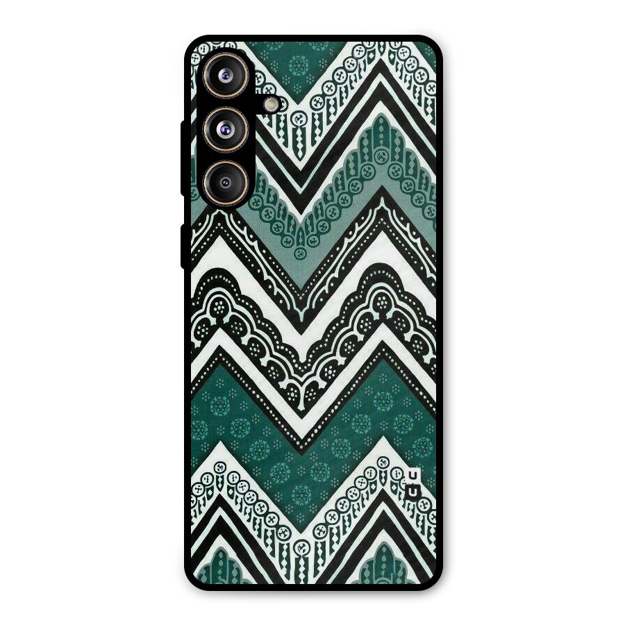 Green Chevron Metal Back Case for Galaxy F55