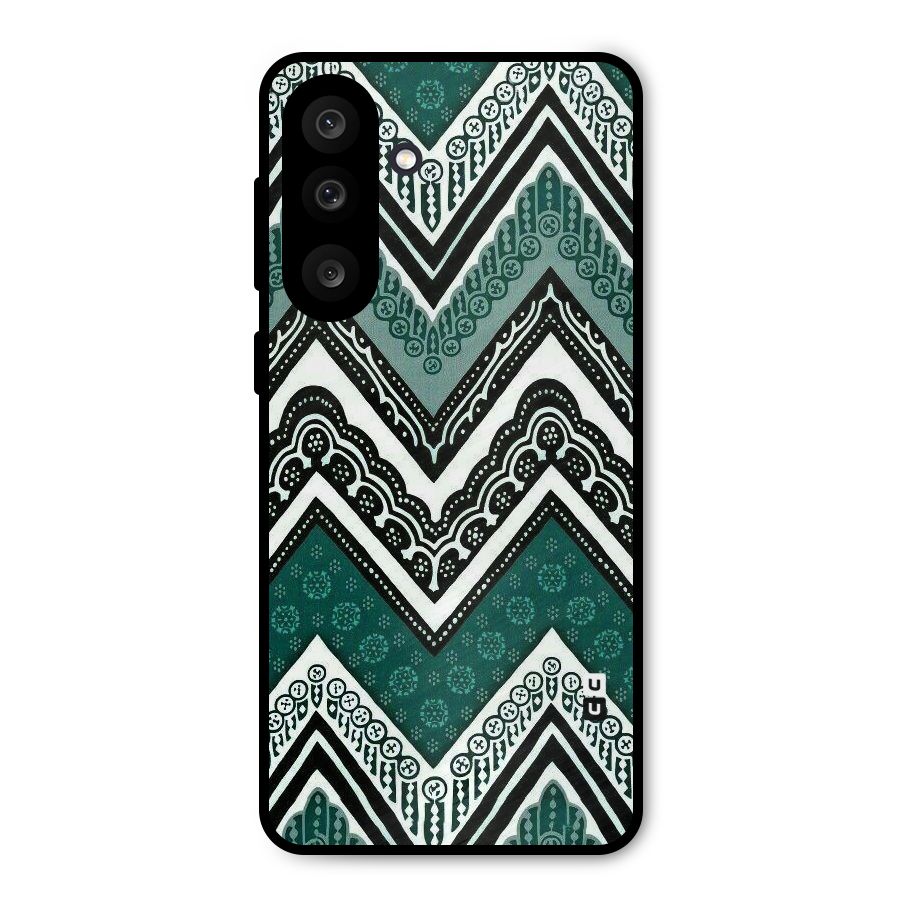 Green Chevron Metal Back Case for Galaxy F56