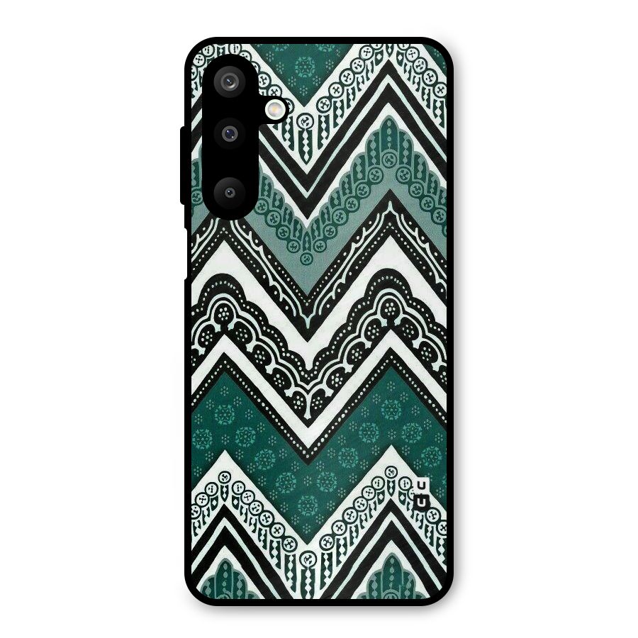 Green Chevron Metal Back Case for Galaxy M16