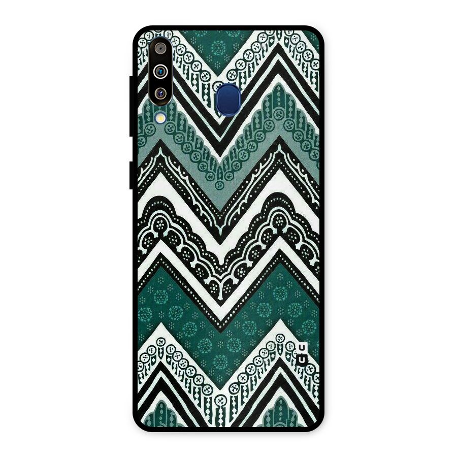 Green Chevron Metal Back Case for Galaxy M30