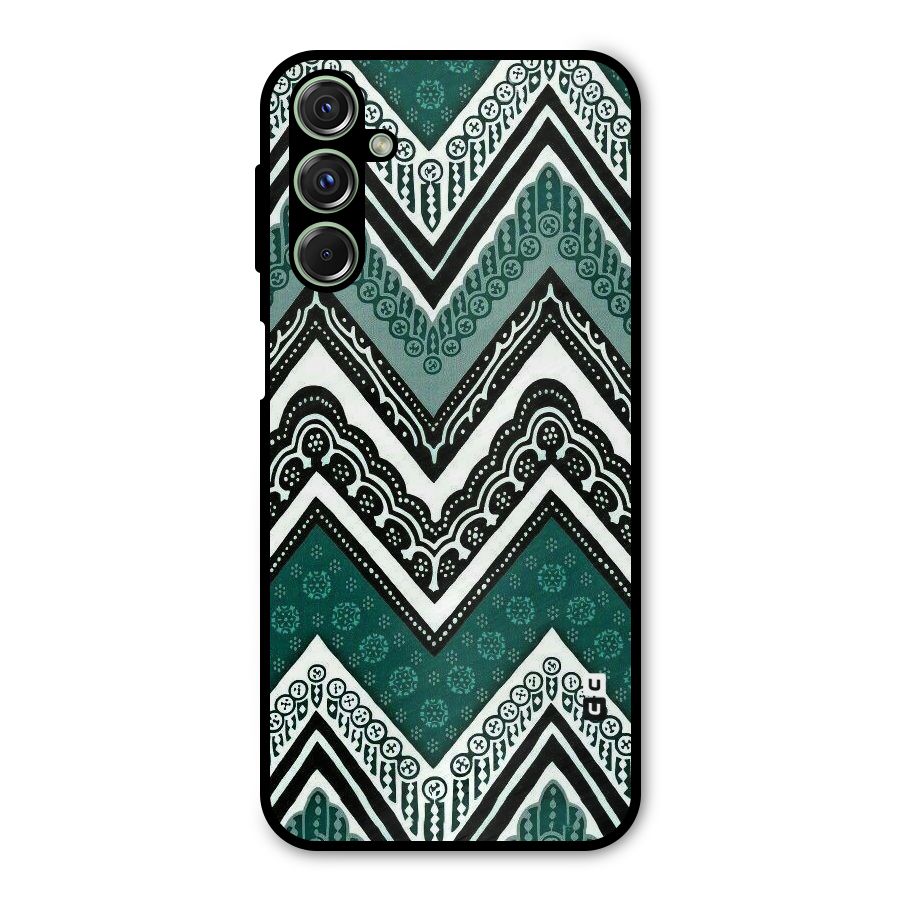 Green Chevron Metal Back Case for Galaxy M34