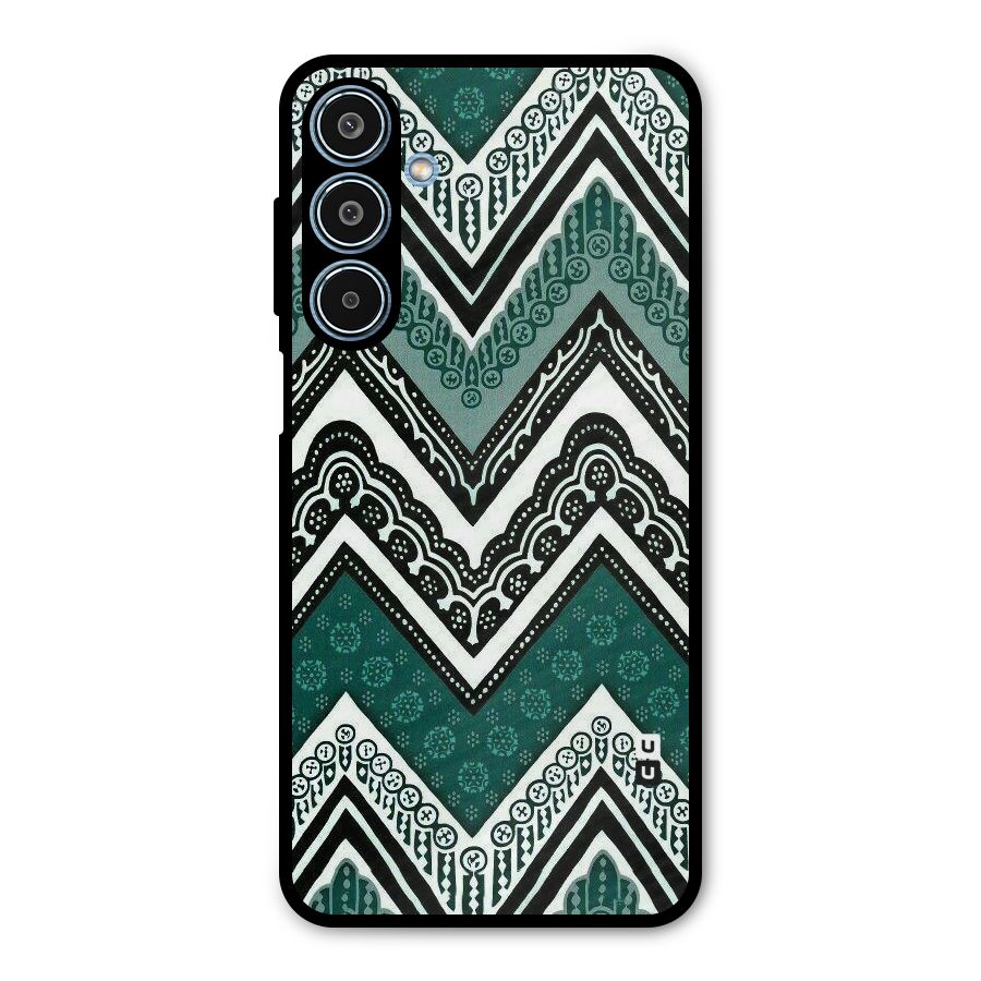 Green Chevron Metal Back Case for Galaxy M35