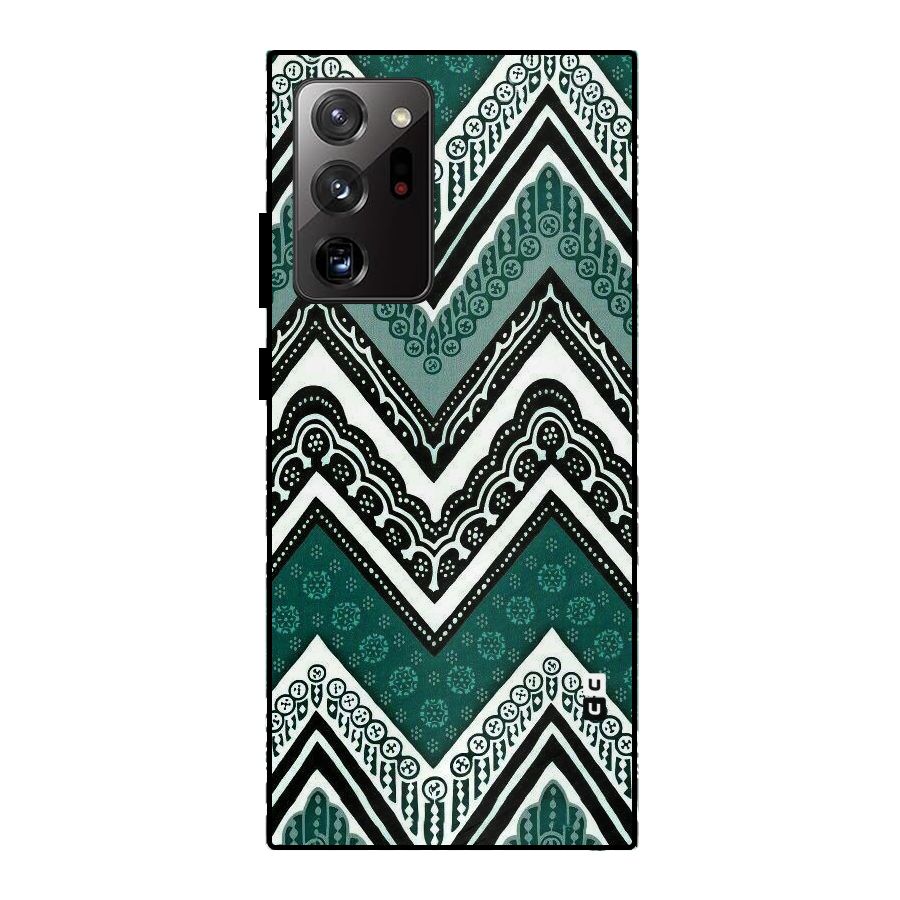 Green Chevron Metal Back Case for Galaxy Note 20 Ultra