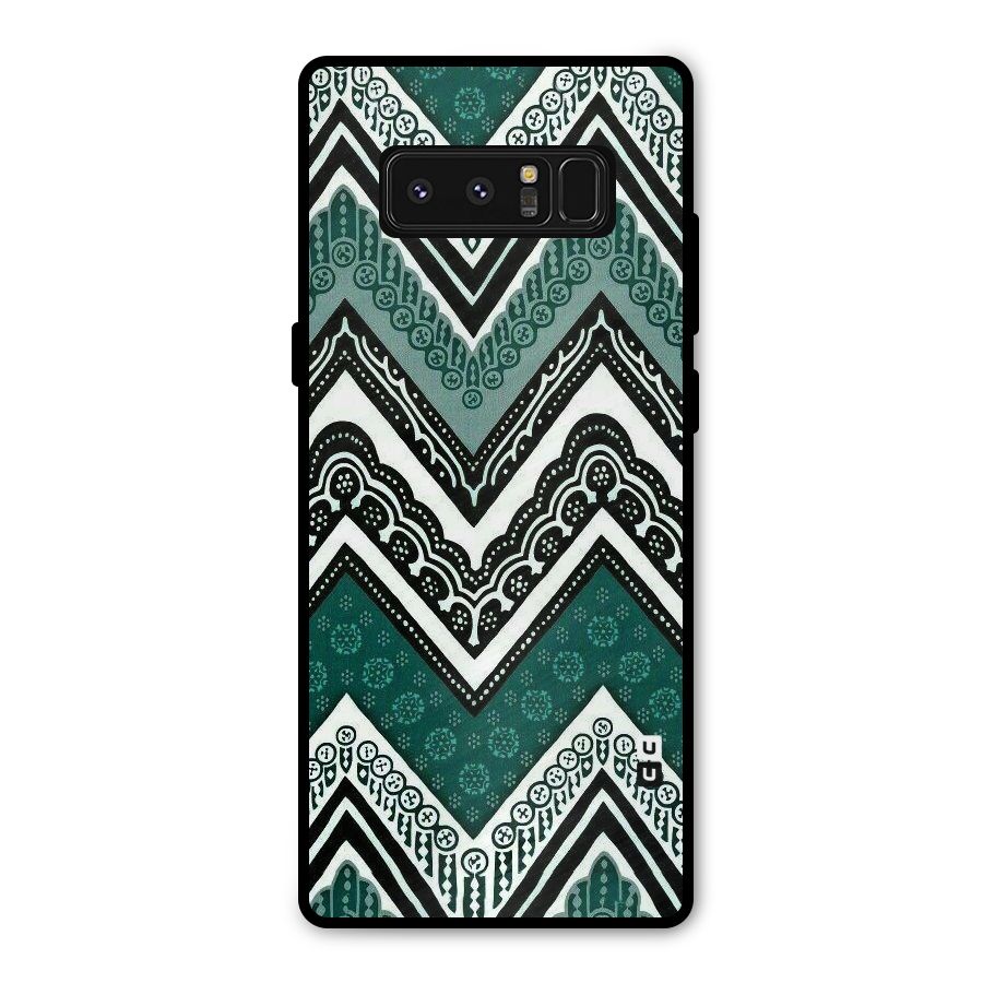 Green Chevron Metal Back Case for Galaxy Note 8